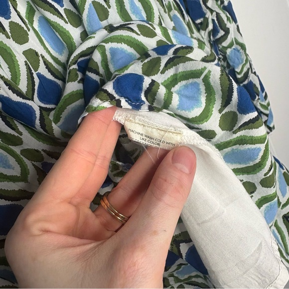 By Anthropologie Long-Sleeve V-Neck Ruffle Mini Dress Women’s Size Small Boho - Picture 8 of 9